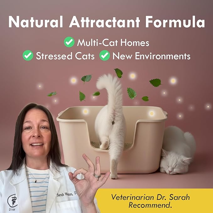 Lady N Cat Attract Tofu Litter – Natural Attractant Formula for Litter Box Training, Calming Pheromone for Multi-Cat Homes, Granular Mini-Pellet Shape for Self-Cleaning Box, 18lb