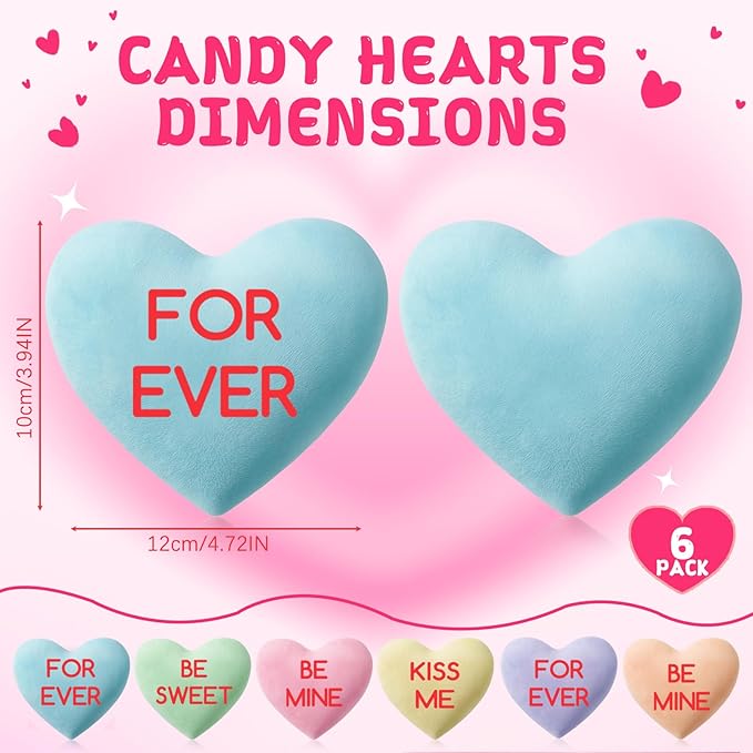 Jenaai 12 Pcs Valentines Day Dog Toys Conversation Heart Squeak Dog Toys Valentines Gifts for Small Medium Large Puppy Teething Chew Supplies