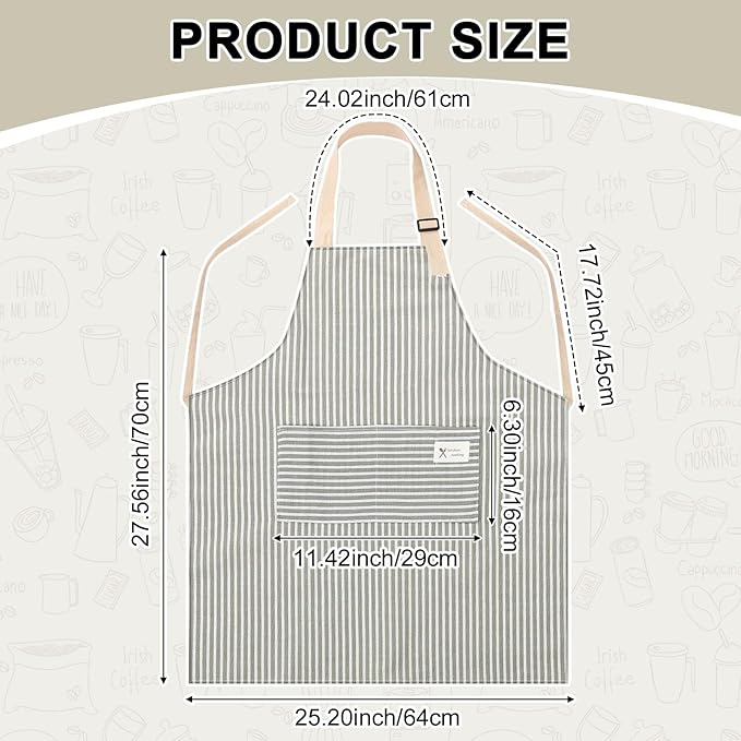 Janmercy 24 Pcs Aprons for Women Men with 2 Pockets Linen Cooking Kitchen Apron Adjustable Bib Chef Apron Bulk Aprons Unisex