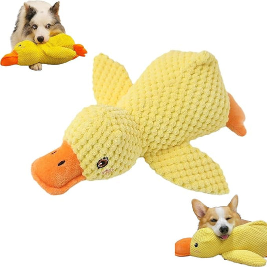 Calming Duck Toy for Dogs, The Dog Calming Duck, Dogs' Emotional Support Ducks, Yellow Stuffed Ducks Dog Chew Toys, Interactive Toys for Chewers (Yellow)