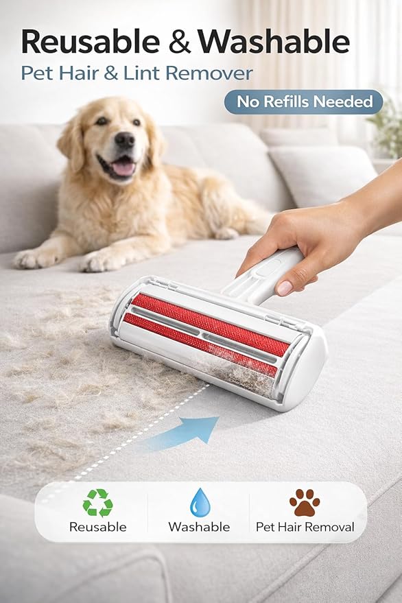 GajetNest Pet Hair Remover Roller Resuable Lint Roller, Cat and Dog Hair Remover for Couch, Carpet, Clothing, Bedding and Furniture Portable Design Easy to Use Fur Removal Tool