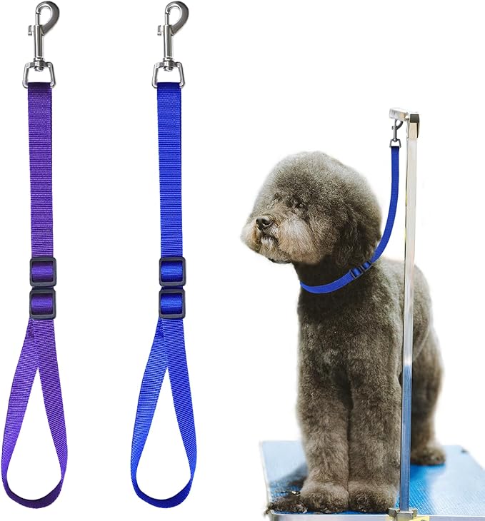Pet Dog Grooming Loops,2 Pack Adjustable Nylon Restraint Noose Loop, Pet Grooming Arm Accessories Fixed Dog Bathing Safety Tether Straps for Pet Grooming Table Bathtub (Style 2)