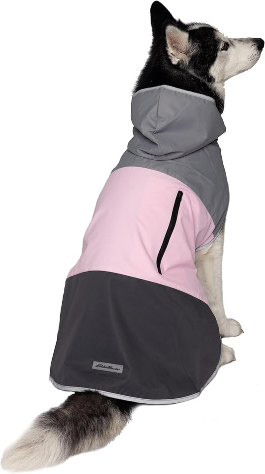 Eddie Bauer E24232L Ravenna Colorblocked Dog Windbreaker Jacket in Large, Grey and Pink