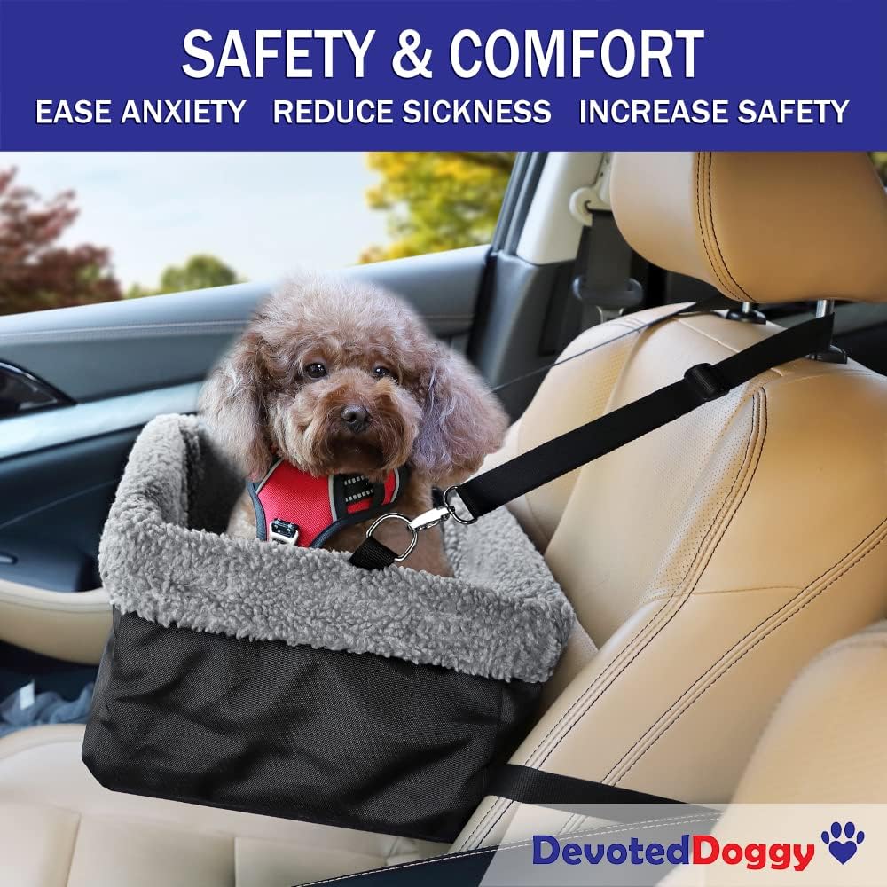 Dog Car Booster Seat — Padded, Collapsible, Up to 15lbs