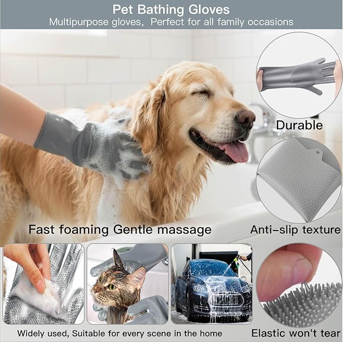 Pet Supplies, Including Cat Dematting Massage Comb,Dog Flea Comb, Puppy Quick-Drying Towel, Special Silicone Toothbrush, Dogs Washing Gloves, Dog & Cat Pets Nail Clippers and Trimmers,Reusable.