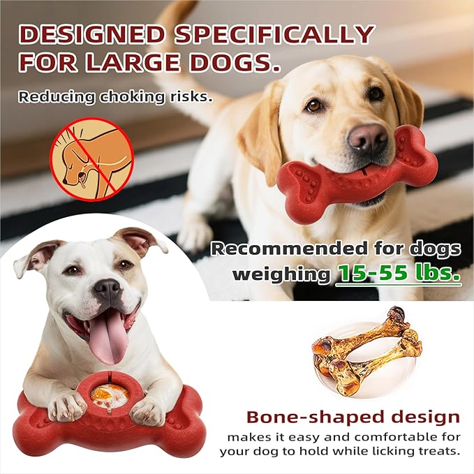 Freeze Bone Dog Toy Interactive Treat Dispensing Chew Toy for Large Aggressive Chewers, Enrichment Puzzle Feeder for Mental Stimulation Reduces Anxiety & Extends Playtime
