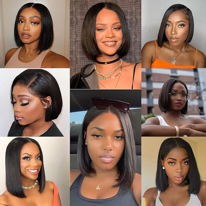 Selina Hair Straight 4x4 Lace Closure Human Hair Brazilian Virgin Hair Free Part Preplucked Baby Hair with Natural Hairline Natural Black Color 8 Inch