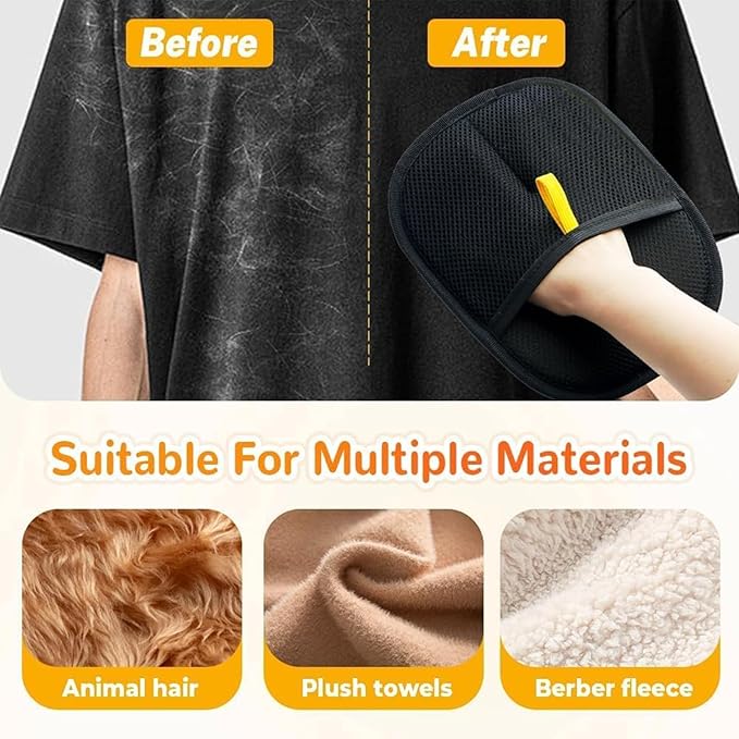 for Yomi Pet Hair Remover Glove, Cat Grooming Gloves, Reusable Static Removal Glove for Pet Hair, Versatile Dog Grooming Gloves for Couch, Furniture, Carpet, Car Seat (2PCS)