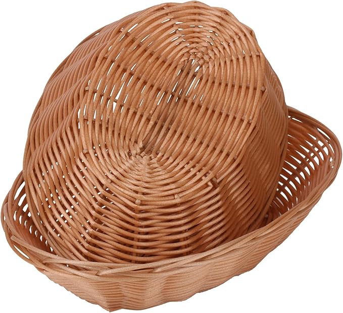 23 Pack 9 Inches Oval Wicker Bread Basket, Woven Serving Basket, Wicker Fruit Baskets, Woven Food Storage Baskets for Table, Restaurants, kitchen, Party (9.06 x 5.91 x 2.56 Inch)