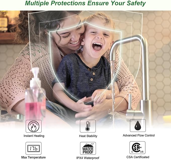 110V-120V 1500W Small Electric Under Sink Tank 8 Gallon Hot Water Heater Storage,Food Trucks Instant RV TR Trailer Kitchen Compact,Wall or Floor Mounted, Easy to Install,30L