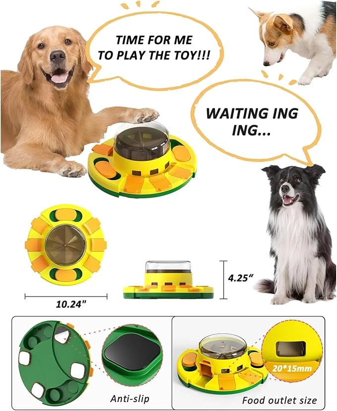 Interactive Puzzle Toy for Dogs - Enrichment Slow Feeder Dispenser for Dry Food & Treats (All Breeds)