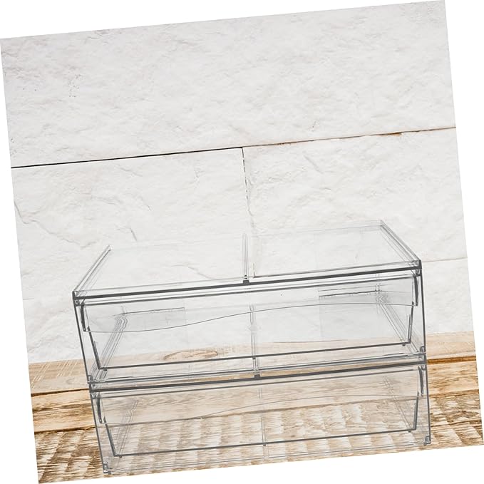 Makeup Storage Organizers 2pcs Desktop Sundry Holder with Drawers Acrylic Cosmetic Box