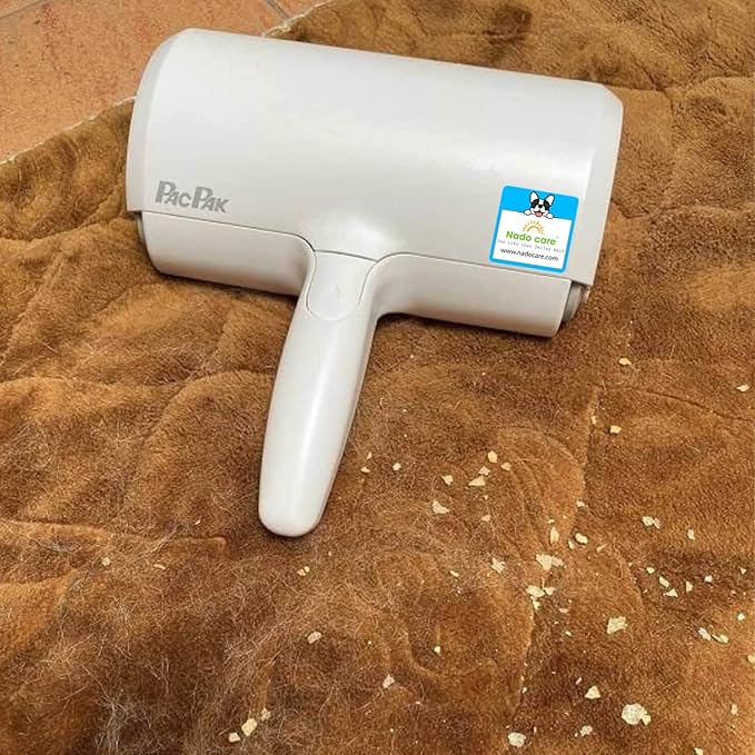 Nado Care Upgraded Pet Hair Remover and Dirt Remover for Furniture, Reusable Dog Hair Remover Roller for Dog & Cat, Self-Cleaning, Perfect Fur Remover for Couch, Carpet, Bed and Car and More (White)