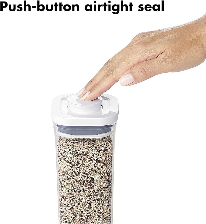 OXO Good Grips POP Container - Airtight Food Storage - 0.4 Qt Rectangle (Set of 4) for Baking Soda and More