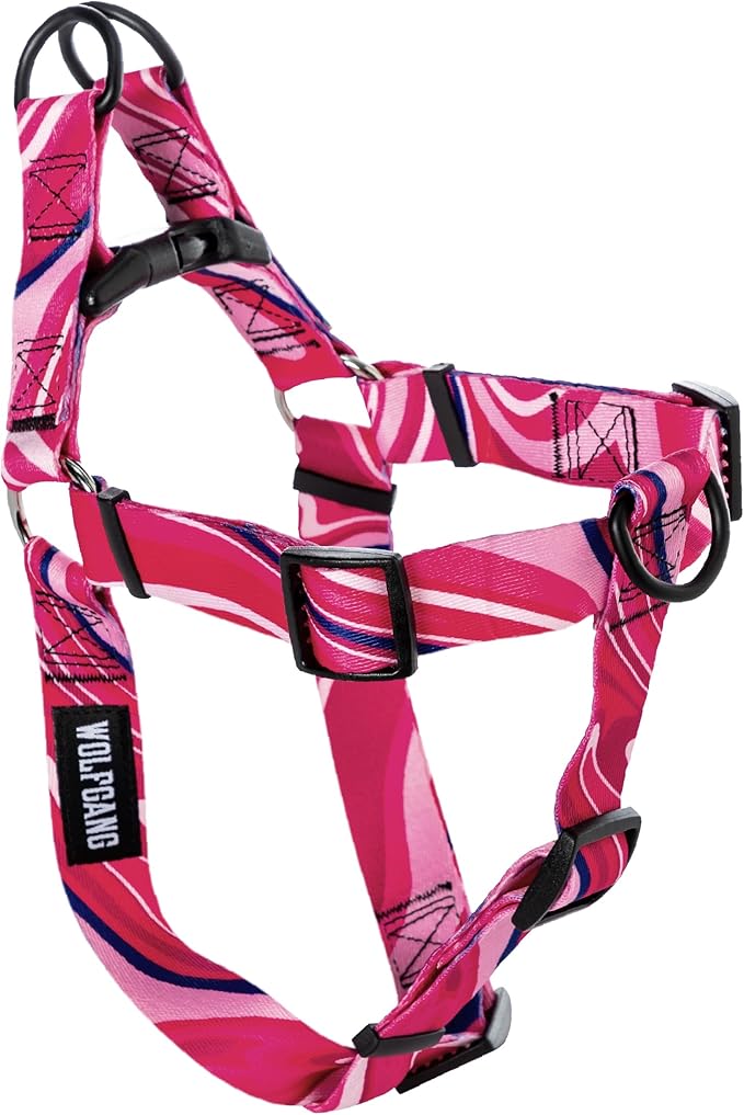Wolfgang Heavy Duty Adjustable Dog Harness, Pull-Tested to Over 800 lbs for Walking & Training, MarbleSwirl Print, Small