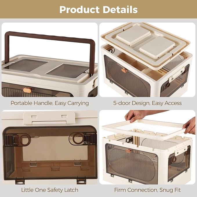 OMISTAR Medicine Storage Box with Handle, Extra Large First Aid Box 15.7 in, Portable Medicine Organizer Carry Box, PP Plastic Multipurpose Storage Bin for Organizing Art & Craft, Sewing (Beige)
