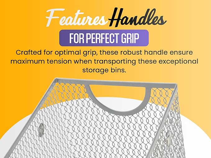 YBM HOME Kitchen Pantry Organizer Wire Basket for Shelves, Cabinets, Pantry, Countertop, Mesh Open Storage Bin Metal Basket for Organizing Food Supplies 14 x 10 x 9, Pack of 2