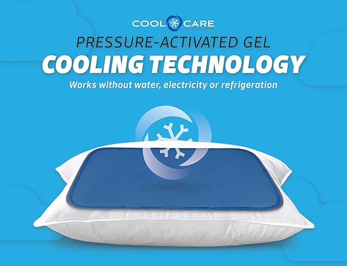 Pillow Cooling Pad - Pressure Activated Gel Cooling Mat Provides Instant Cool Relief - Ideal for Fevers, Migraines, Hot Flashes, Night Sweats - Place on Pillow