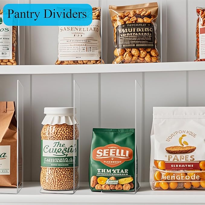 Shelf Dividers for Closet Organization: 12" Tall x 10" Deep Acrylic Closet Shelf Dividers for Clothes Sweater Purse - Clear Organizers and Storage Separators for Home Space Saver Enthusiasts