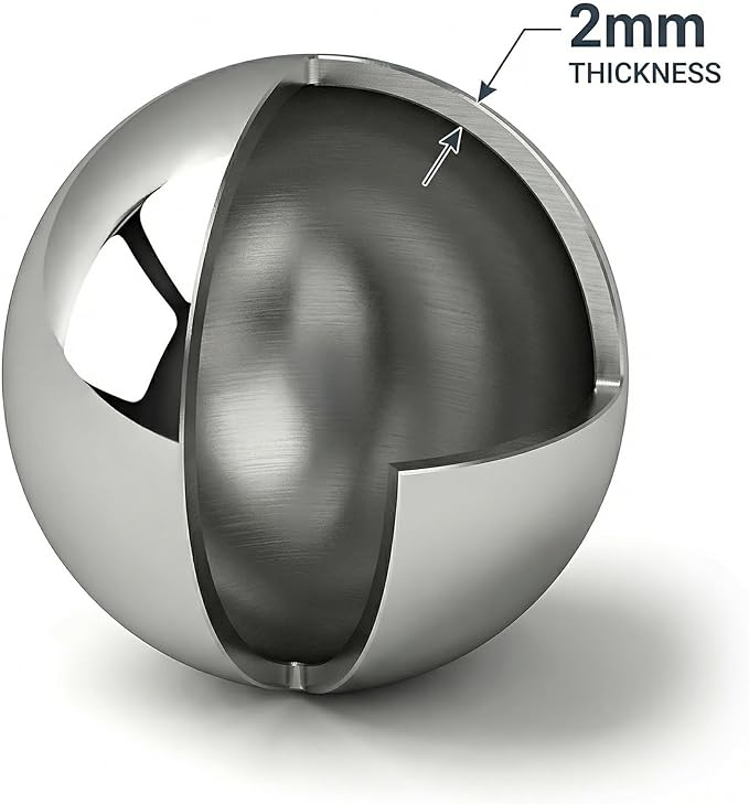 Stainless Steel Dog Slow Feeder – 2-in-1 Pet Bowl 64oz & Slow Feeder Ball 3.6in – Spherical Design Slows Eating & Use Separately or Together (Large)