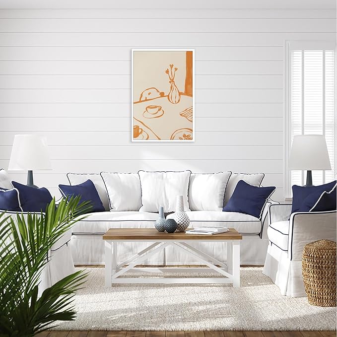 Cute Sneaky Dog Kitchen Poster Scandi Breakfast Coffee Canvas Wall Art Whimsical Abstract Animal Sketch Aesthetic Prints Painting For Living Room Kitchen Dining Room Wall Decor 16x24in Unframed