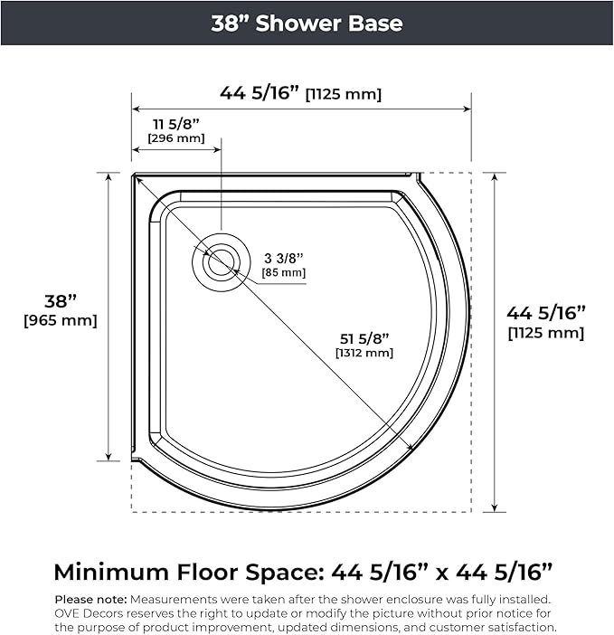 OVE Decors Breeze 38 in. Corner Shower, With Included Base, Clear Glass and Satin Nickel Finish