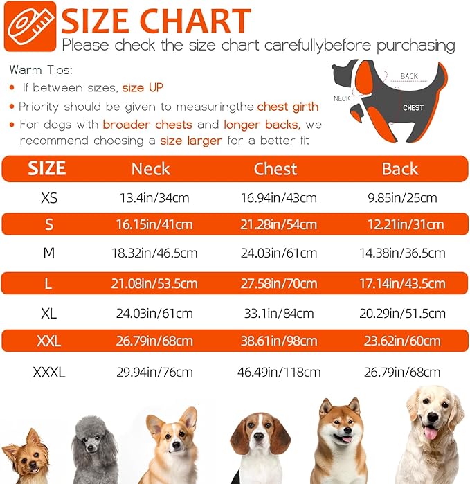 Dog Winter Coat with Harness, Dog Jacket, Pet Clothes with Zipper on Back, Waterproof Windproof Warm Vest, Reflective Cold Weather Coats, for Small Medium Large Dogs, Thick, Orange, S
