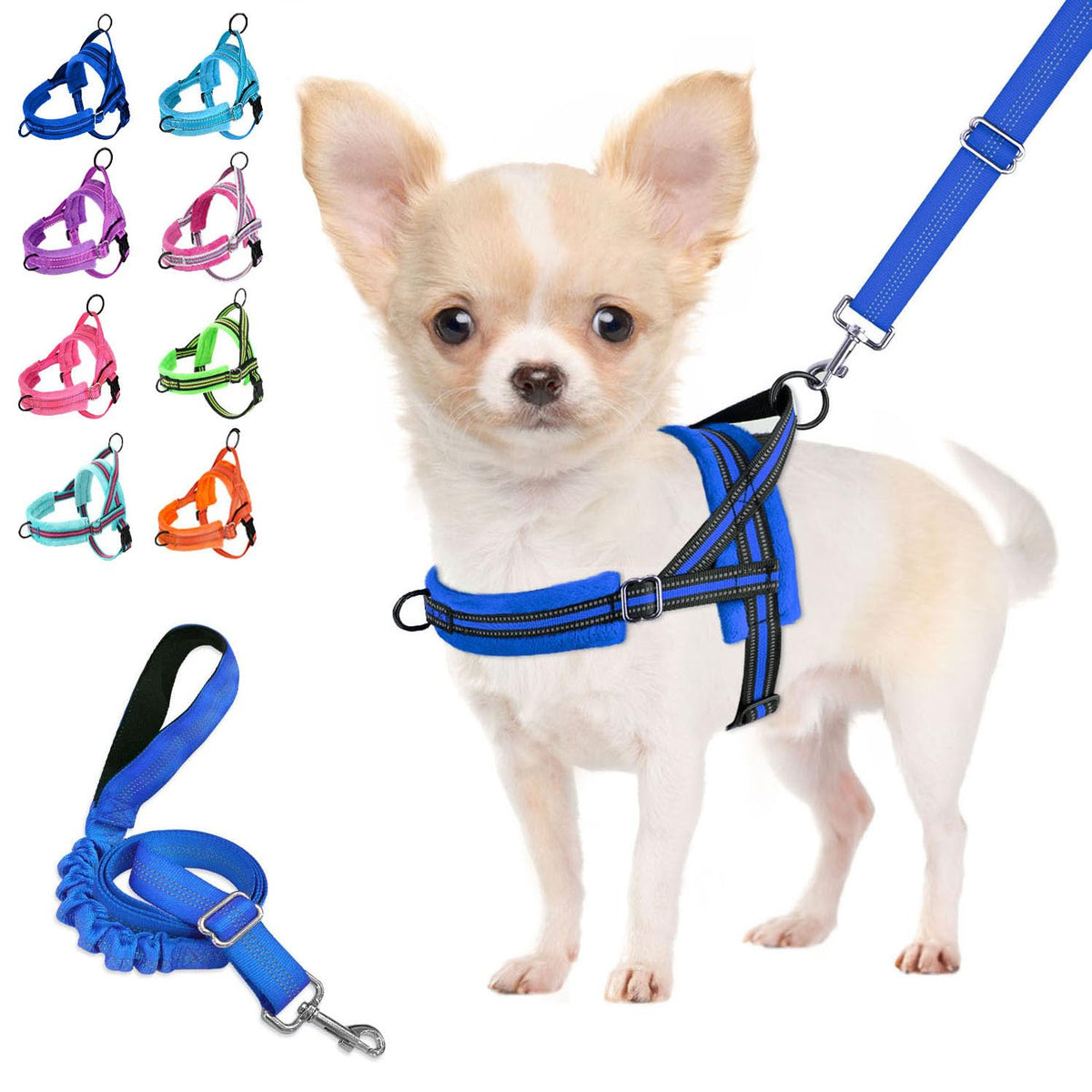 Lukovee Small Dog Harness and Leash Set, No Pull Soft Padded - Image 1