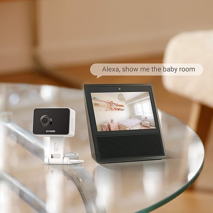 Zmodo 1080p Mini WiFi Pet Camera Two-Way Audio Smart Home Camera with Night Vision, Compatible with Alexa & the Google Assistant (2 Pack)