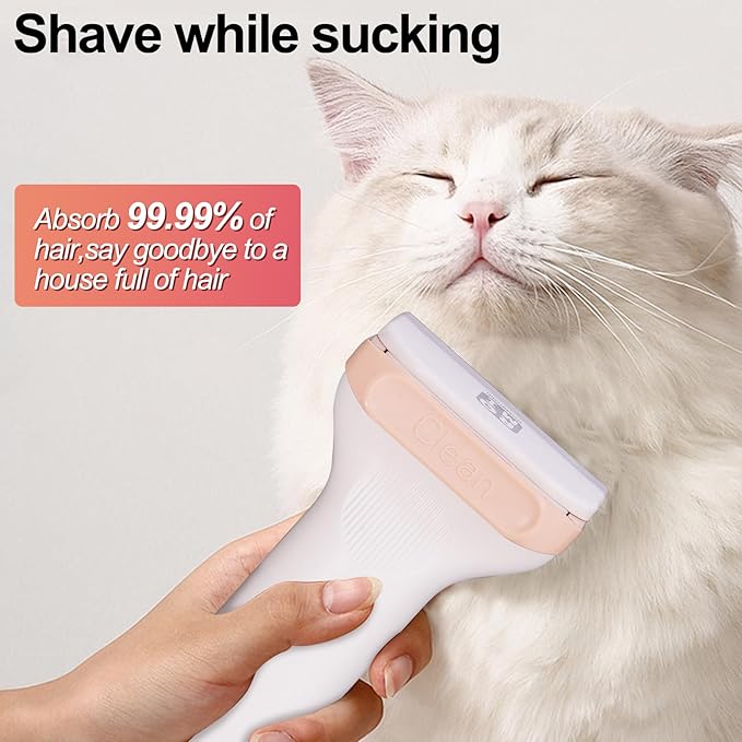 Dog Vacuum Grooming Kit - 3 Adjustable Suction Levels (2500PA/6000PA/10000PA), Ultra Quiet 45dB, 5-in-1 Portable Pet Hair Vacuum with Grooming Tools, Pet Grooming Vacuum for Dogs & Cats