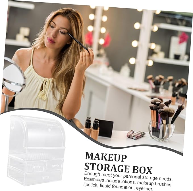 FRCOLOR Large Capacity Makeup Storage Box Acrylic Organizer Desktop Cosmetics Organizer Dividers
