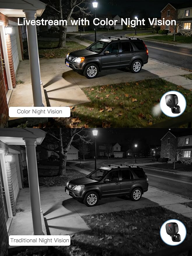 VIMTAG 2.5K Security Camera Indoor/Outdoor, Cameras for Home Security with Color Night Vision, AI Human Detection, Spotlight/Siren, Pet/Baby Monitor, IP66, 2-Way Audio,Works with Alexa, Wired