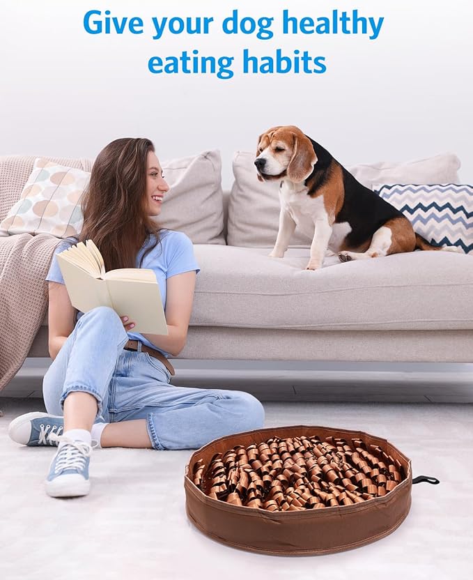 AMIR Slow Feeder Mat for Dogs – Dog Food Mat Anti-Gobble Mat to Relieve Boredom, Anxiety & Stress, Snuffle Mat for Dogs Works for All Dog Breeds, Sizes & Ages