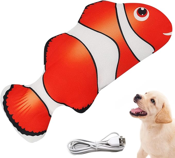 Realistic Flopping Fish Dog Chew Toy - Electric Moving Interactive Pet Toy for Small Medium Dogs, Chew Rocking Toy for Indoor Outdoor Exercise