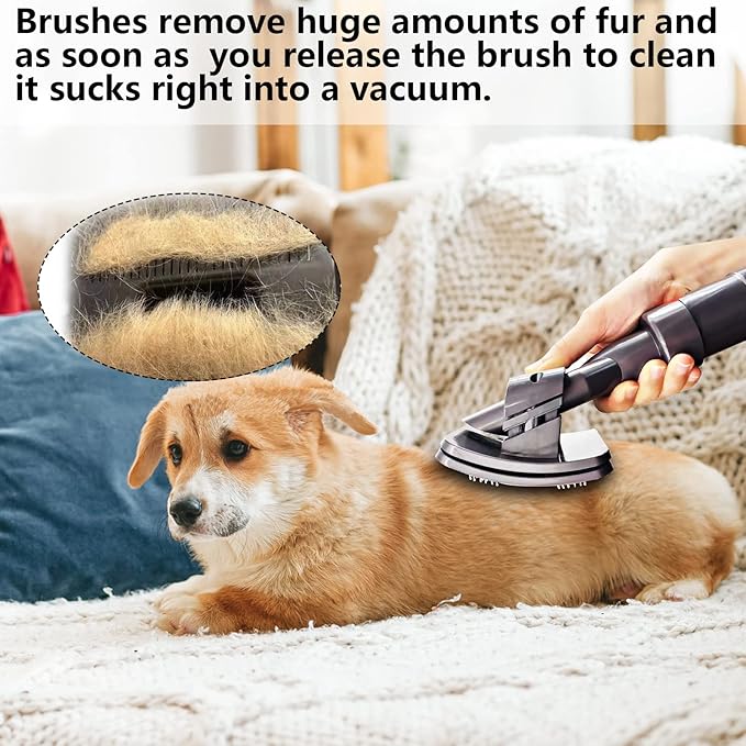 4pcs Pet Grooming Kit for Dyson V15 V12 V11 V10 V8 V7 Vacuum Cleaners,Pet Attachments for Dyson,Ideal for Long or Medium Hair Dog