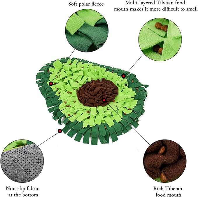 Snuffle Mat for Dogs, Interactive Dog Puzzle Toys,Dog Feeding Mats, Slow Eating Bowl Travel Use,Dog Treat Dispenser,Encourages Natural Foraging Skills for Pets for Training and Stress Relief