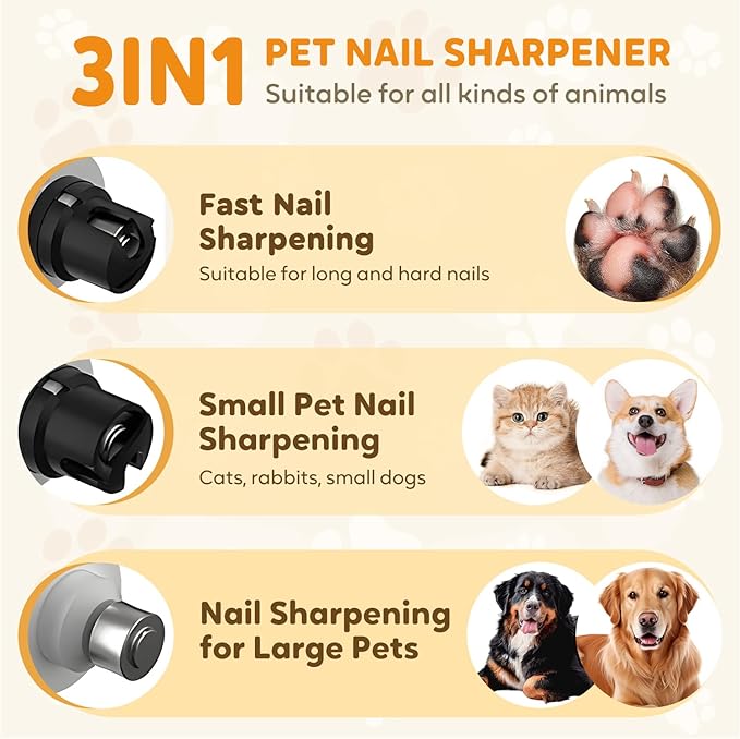 2026 New Silent Pet Nail Grinder, Rechargeable Dog Nail Grinder, Portable Electric Pet Nail Trimmer for Cats, Dogs and Other Animals