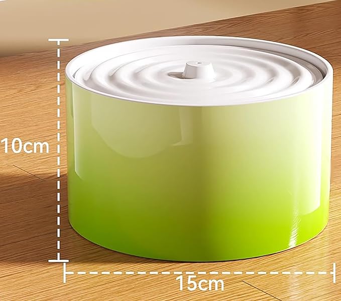 Ceramic Cat Water Fountain Cats Tower Water Dispenser 1L/33.82oz Dog Water Bowl Dispenser Cat Fountain for Cats Indoor Ultra Quiet Pump Green