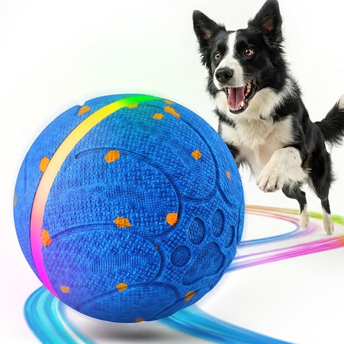 Smart Interactive Dog Toys Balls: 3.5 Inch Automatic Moving Balls for Dogs, 3-Modes with Colorful Lights , Durable E-TPU Material, Active Self Rolling, Bouncing, and Rotating Dog Toy to Keep Them Busy