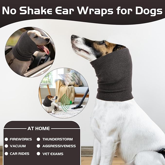 Nanaki Dog Head Cover Quiet Dog Headband No Shake Ear Wrap Anxiety Relief & Calming, Hood for Pets, Pet Ear Protector Doggy Calming Hoodie Cover Muffs for Noise Protection Grooming Bathing 4th of July