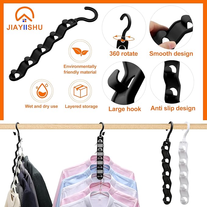 Closet Organizers and Storage,Upgraded Organization and Storage Clothes Hanger,10 Pack College Dorm Room Essentials,Sturdy Space Saving Hangers for Thick Clothe