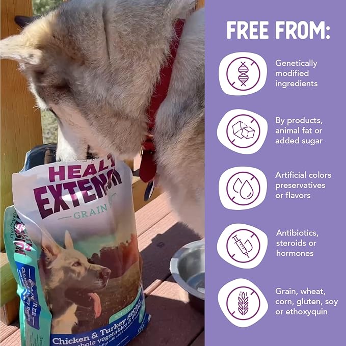 Health Extension Grain Free Chicken & Turkey Dry Dog Food - 30+ Superfoods and Probiotics for All Life Stages (10 lb)