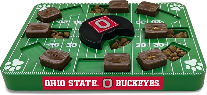 Pets First NCAA Ohio State Buckeyes Puzzle Toy, Puzzle Treat Dog Toy, Interactive Dog Treat Toy, Dog Puzzle Fedding Slow Toy
