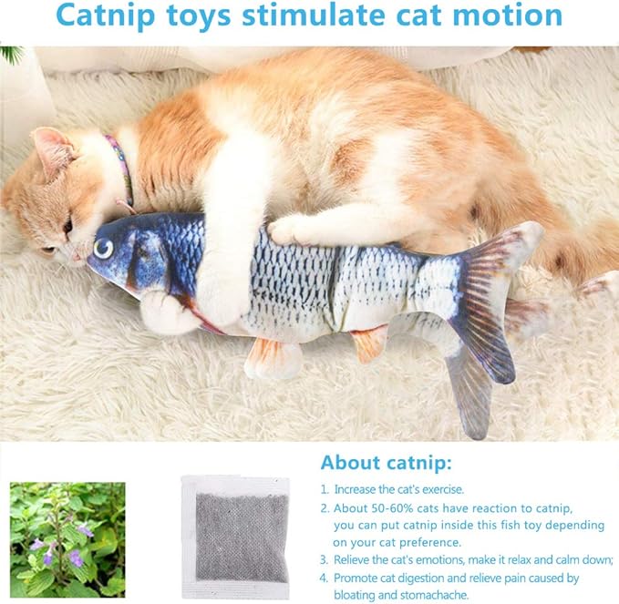 Tocirelo Interactive Cat Toys - Chirping and Flapping Bird Cat Toy & Cat Fish Toy