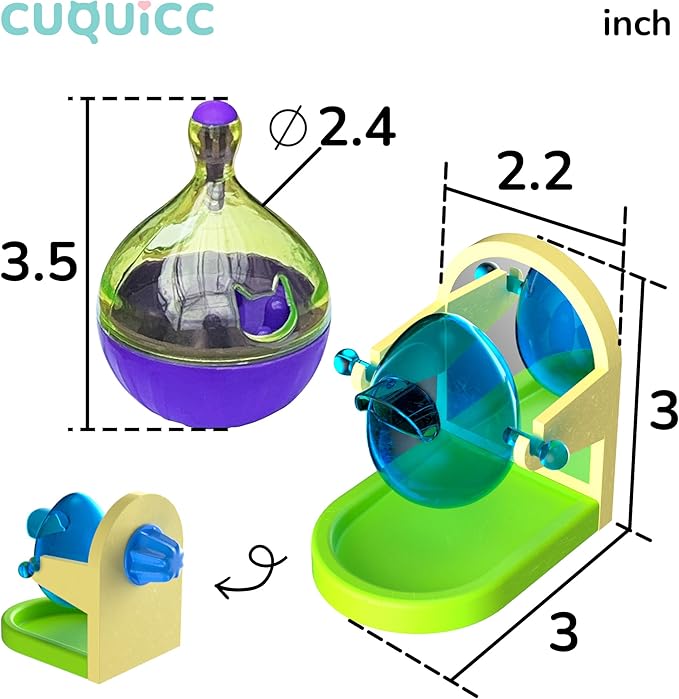 Rat Enrichment and Sniffing Toy set , Interactive Toys for Rat Guinea Pig Rabbit and Small Animal, Rats Puzzle Foraging ToyTreat Dispensing Slow Toy for Rat cage Accessories. One set contains 2 toys
