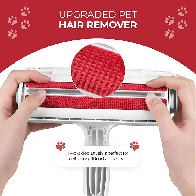 Pet Hair Remover Roller – Reusable Multi-Surface Lint Roller for Dog & Cat Fur on Furniture, Couch, Carpet, Bedding, Clothes & Car Seats – Eco-Friendly, Portable Hair Removal Cleaning tool for Home
