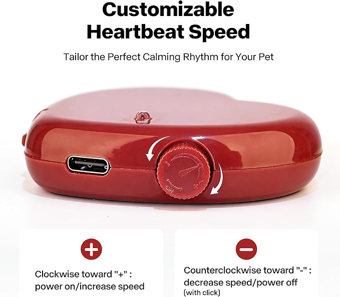 Pet Prime Replacement Heartbeat Simulator，Suitable for Heartbeat Dog Toy and Puppy Stuffed Animal, Calming Aid for Anxiety with Adjustable Speed and 8-Hour Auto-Off Timer