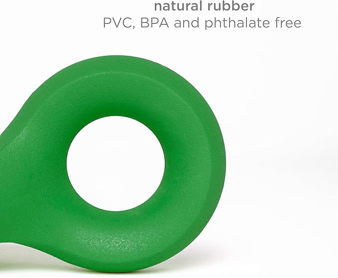 Ubbi Chomp Toy for Medium to Large Dog Breeds, Durable Natural Rubber, Green (Pack of 2)