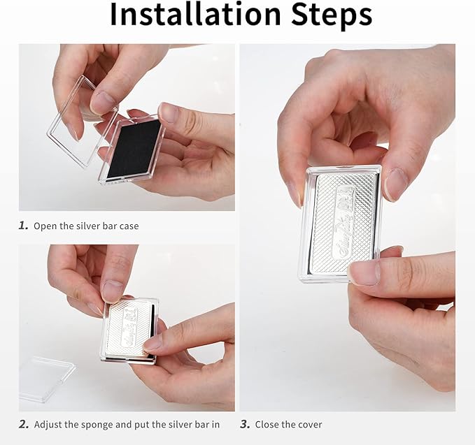 1 Oz Silver Bar Holder, 20 Pcs Silver Bar Capsule Storage Bar Capsule Container for 1 Ounce Silver Bar