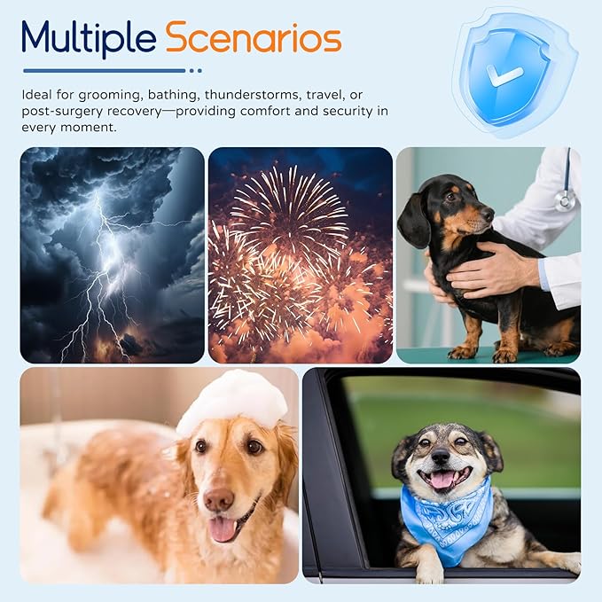 Dog Ear Muffs & Swim Cap and No Shake Ear Wrap for Bathing, Hematoma, Drying & Noise Anxiety Relief - Elastic Waterproof Ear Protection with Calming Hoodie for Grooming